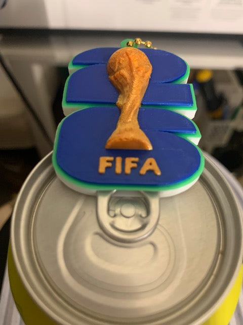 FIFA World Cup can tab opener keychain lifting a soda can tab