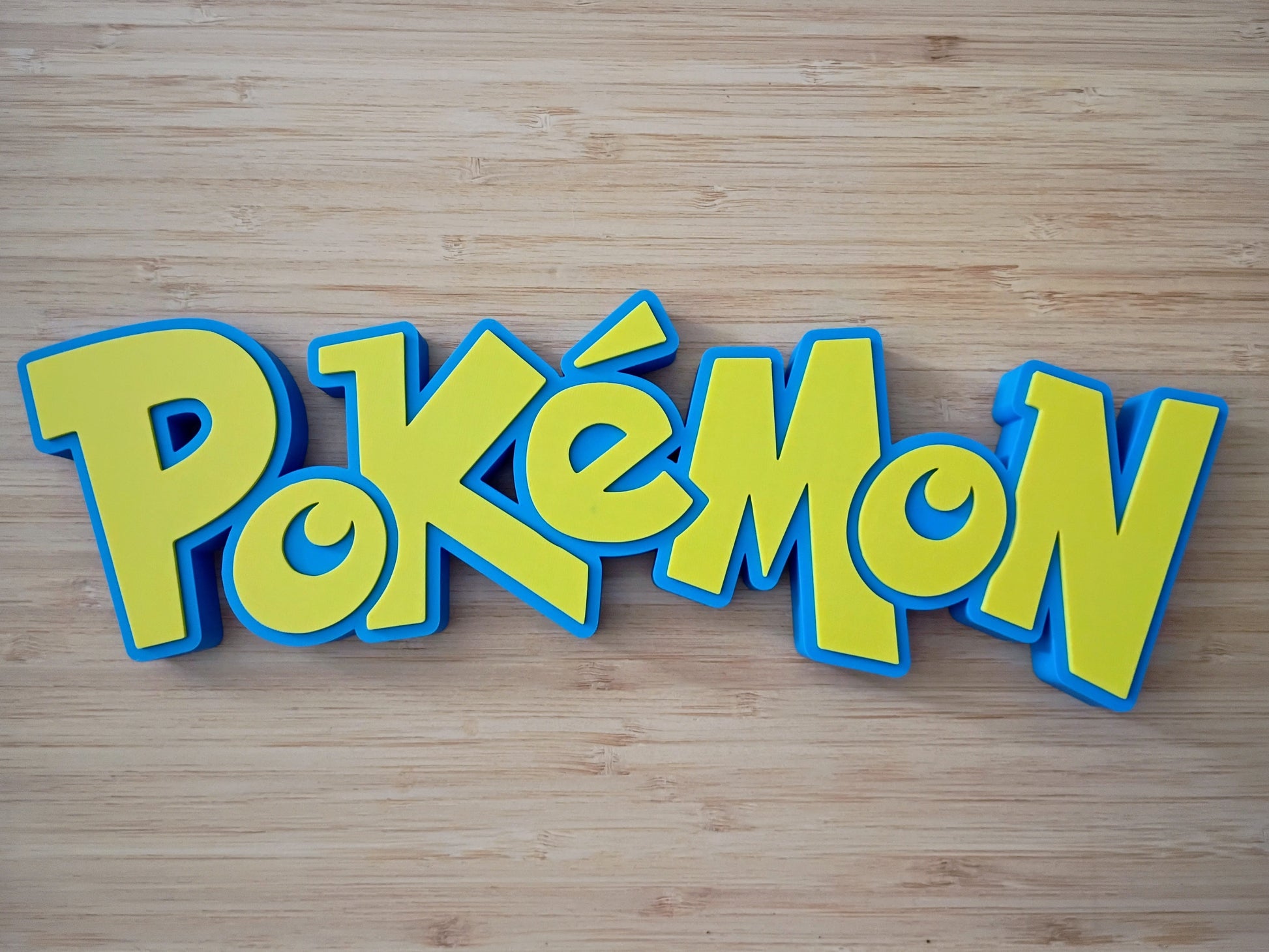 Pokémon 3D printed desktop and wall sign made by Etchline NYC