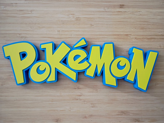 Pokémon 3D printed desktop and wall sign made by Etchline NYC